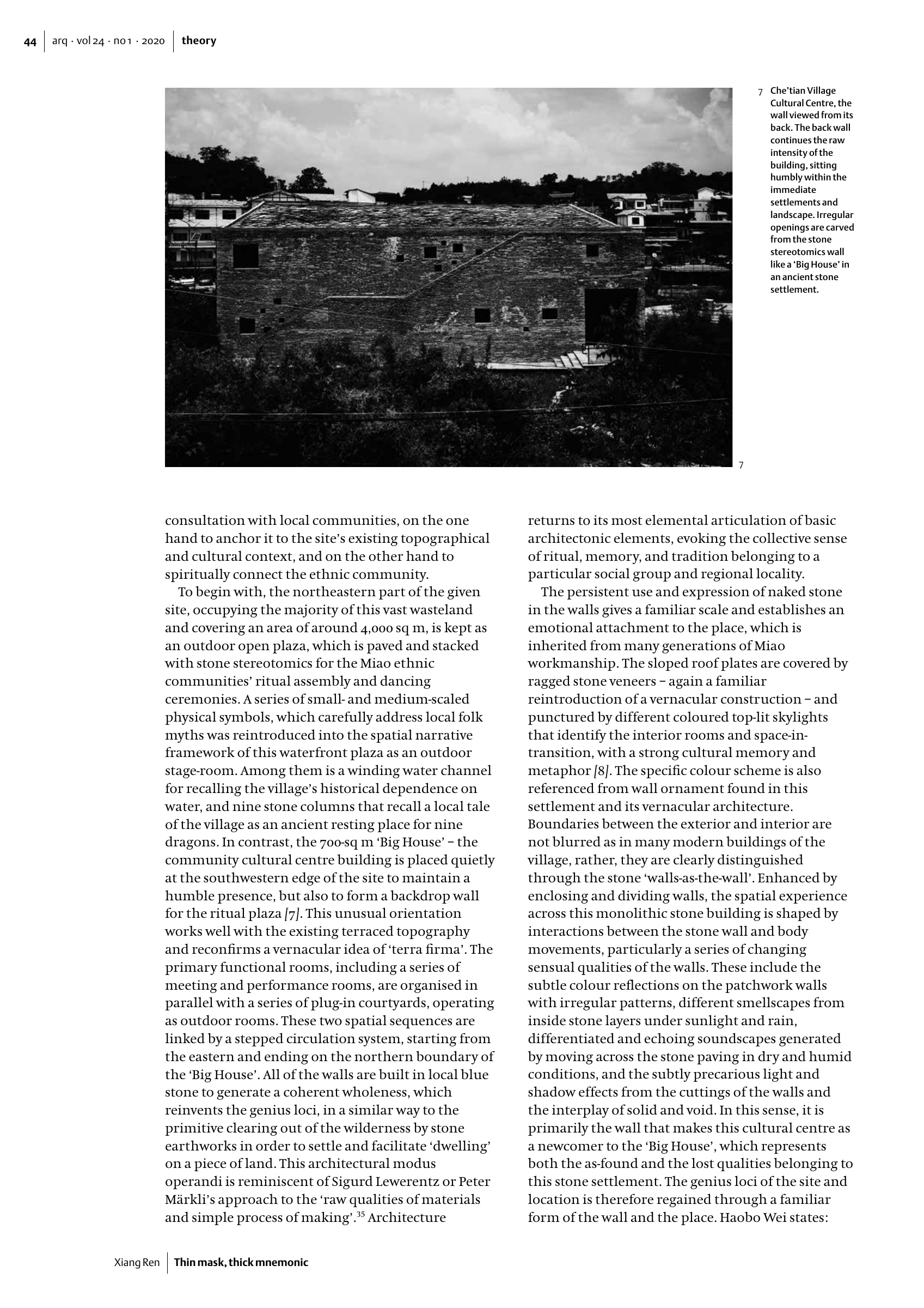 Thin mask, thick mnemonic: the idea of the wall and genius loci in two contemporary buildings