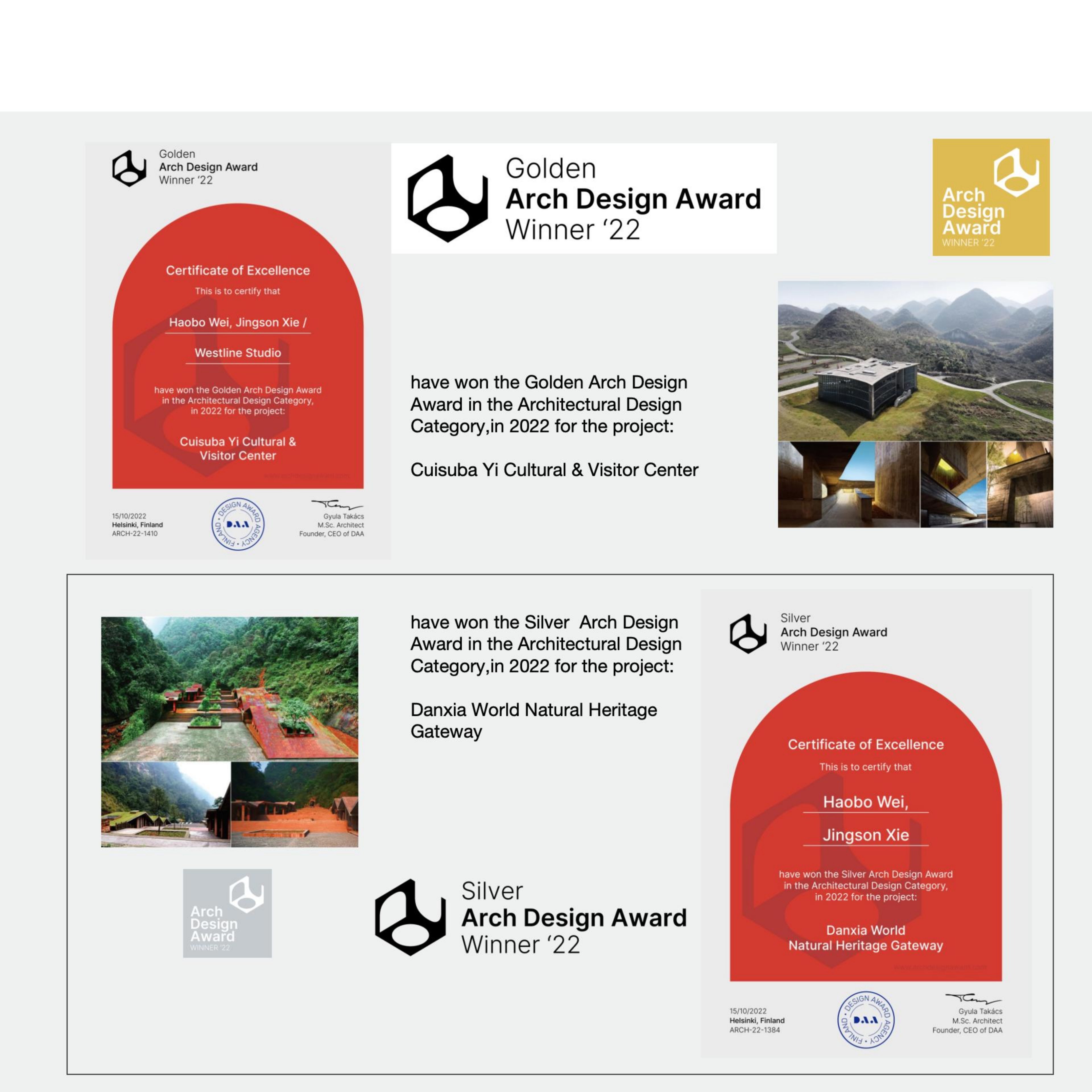Two landscapes, two awards