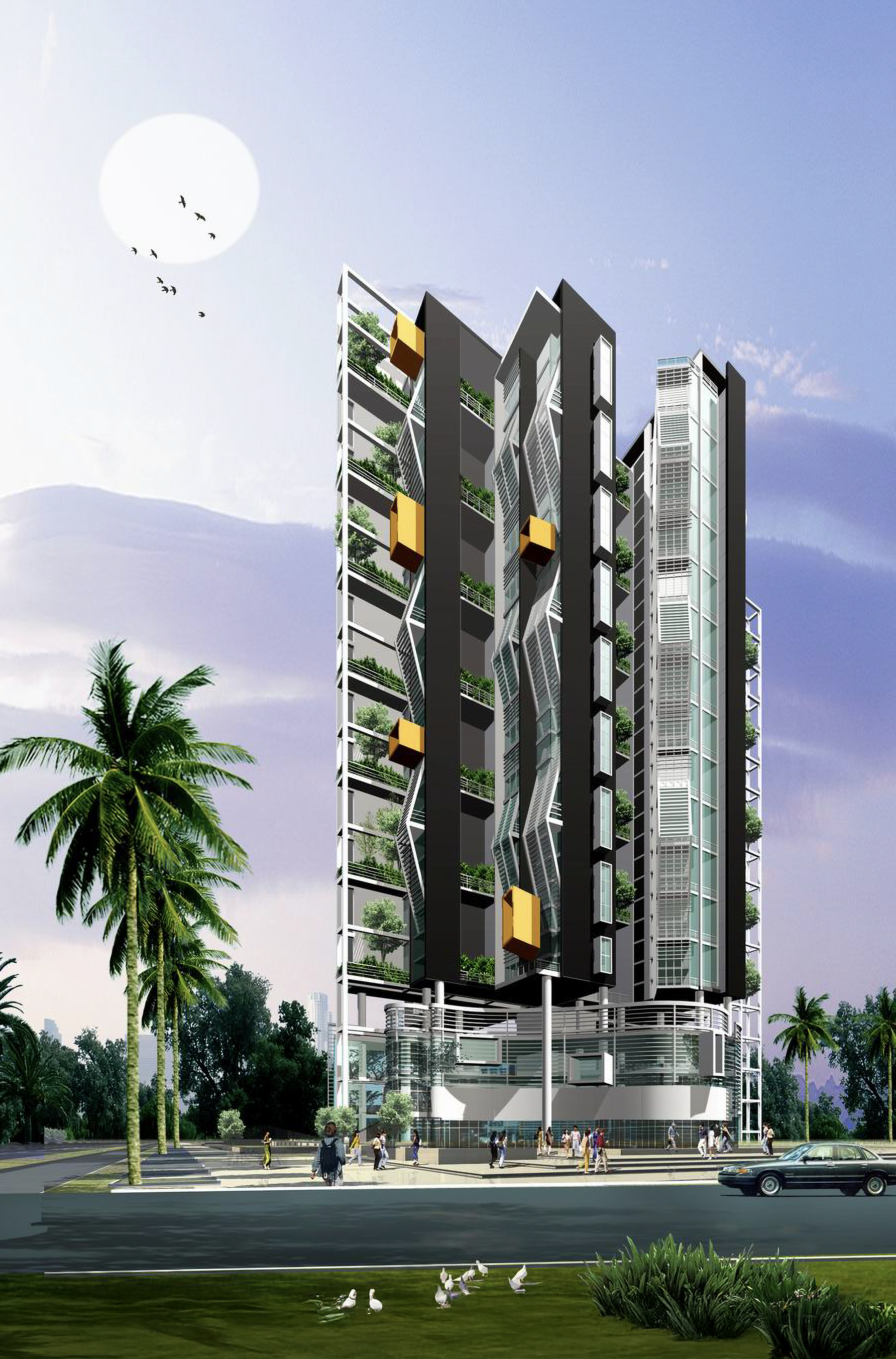 Water & Cloud Residential Tower in Nanning