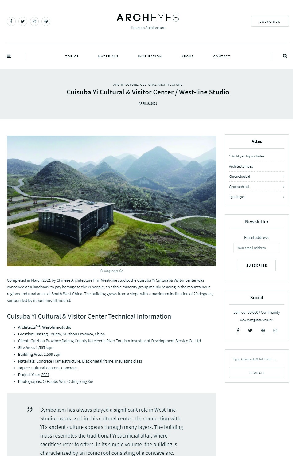 Cuisuba Yi Cultural & Visitor Center / West-line Studio