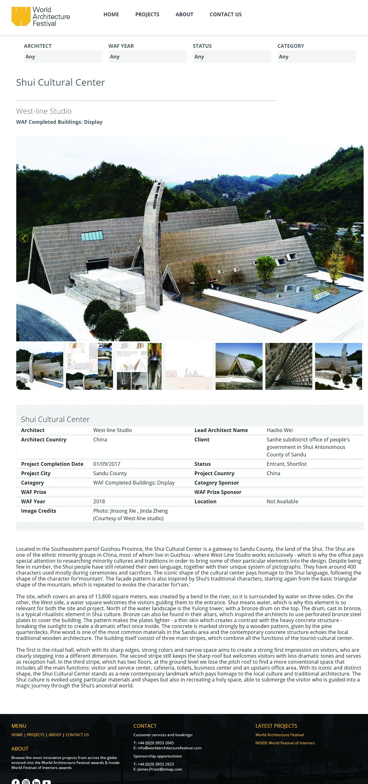 World Architecture Festival 2018 — Display Shortlist