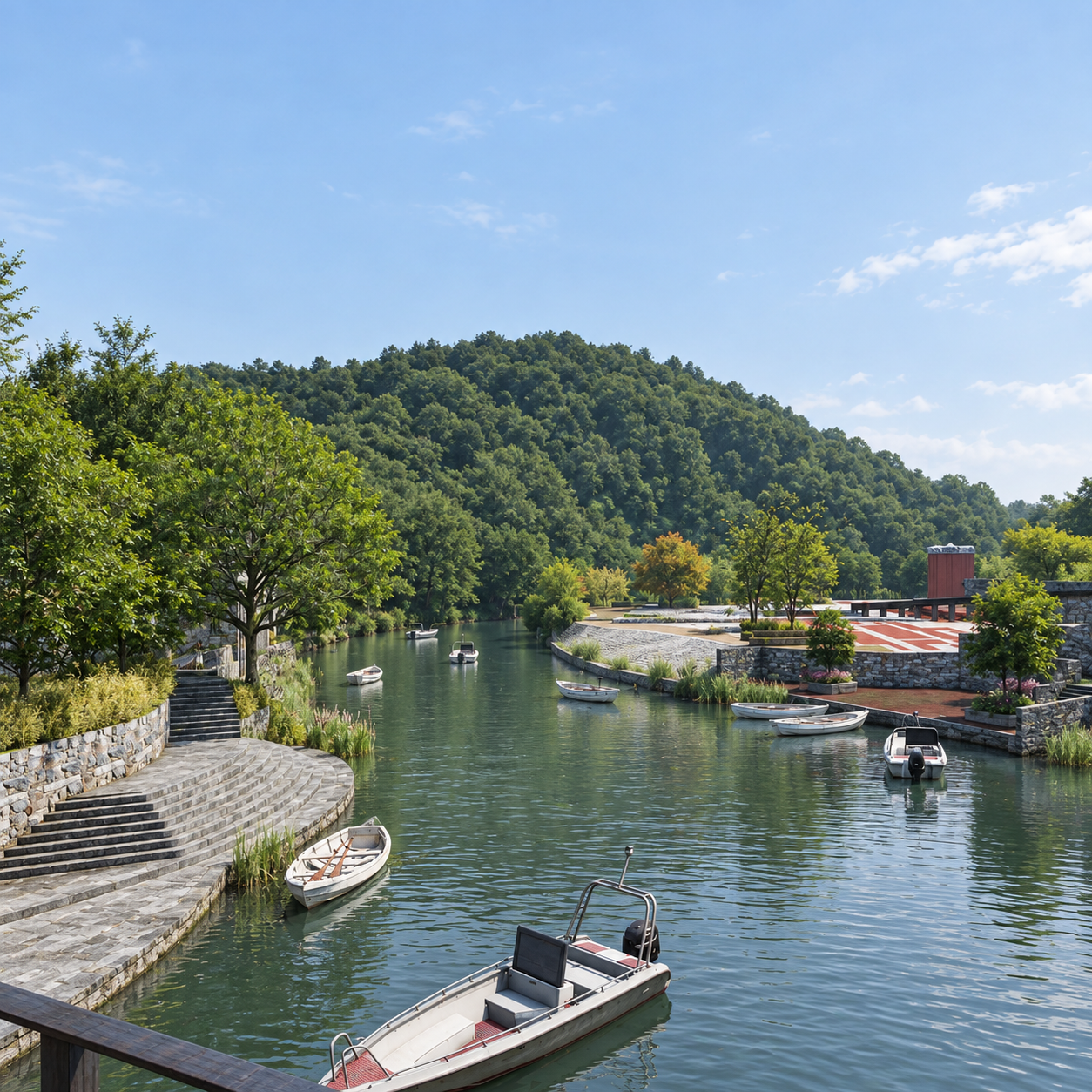 Landscape Facilities along Chetian Lake