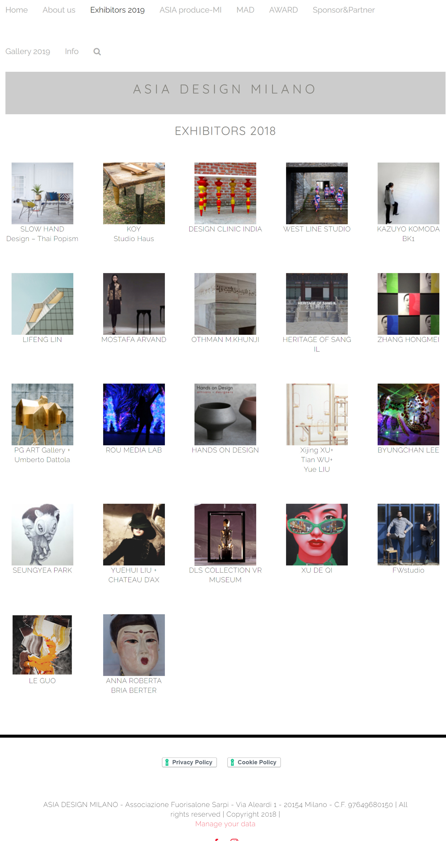 Exhibitor directory
