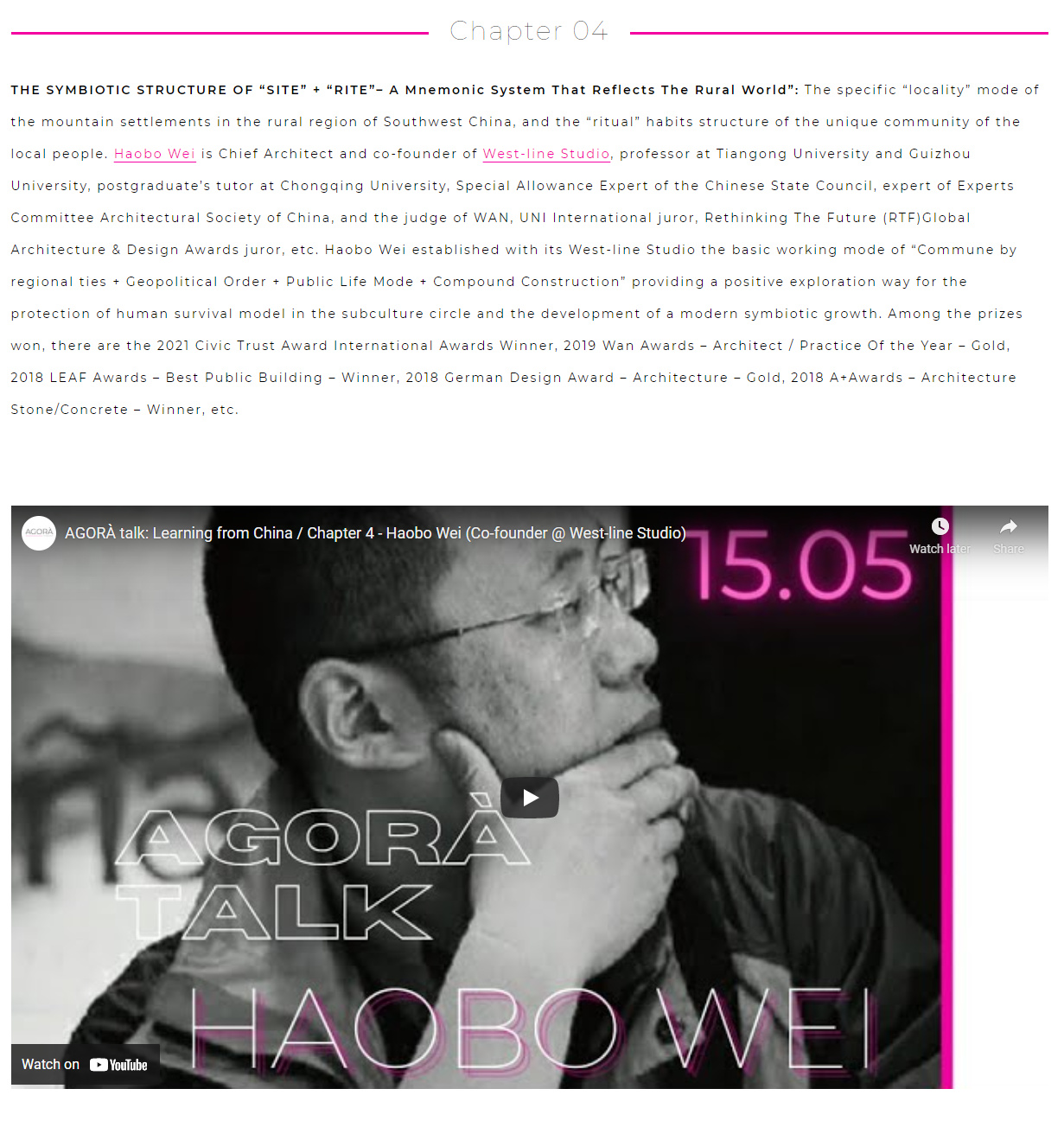 AGORÀ Talk: programme and lecture — 3