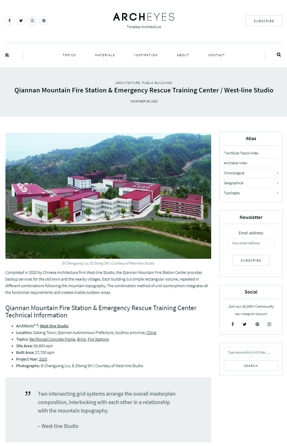 Qiannan Mountain Fire Station & Emergency Rescue Training Center / West-line Studio