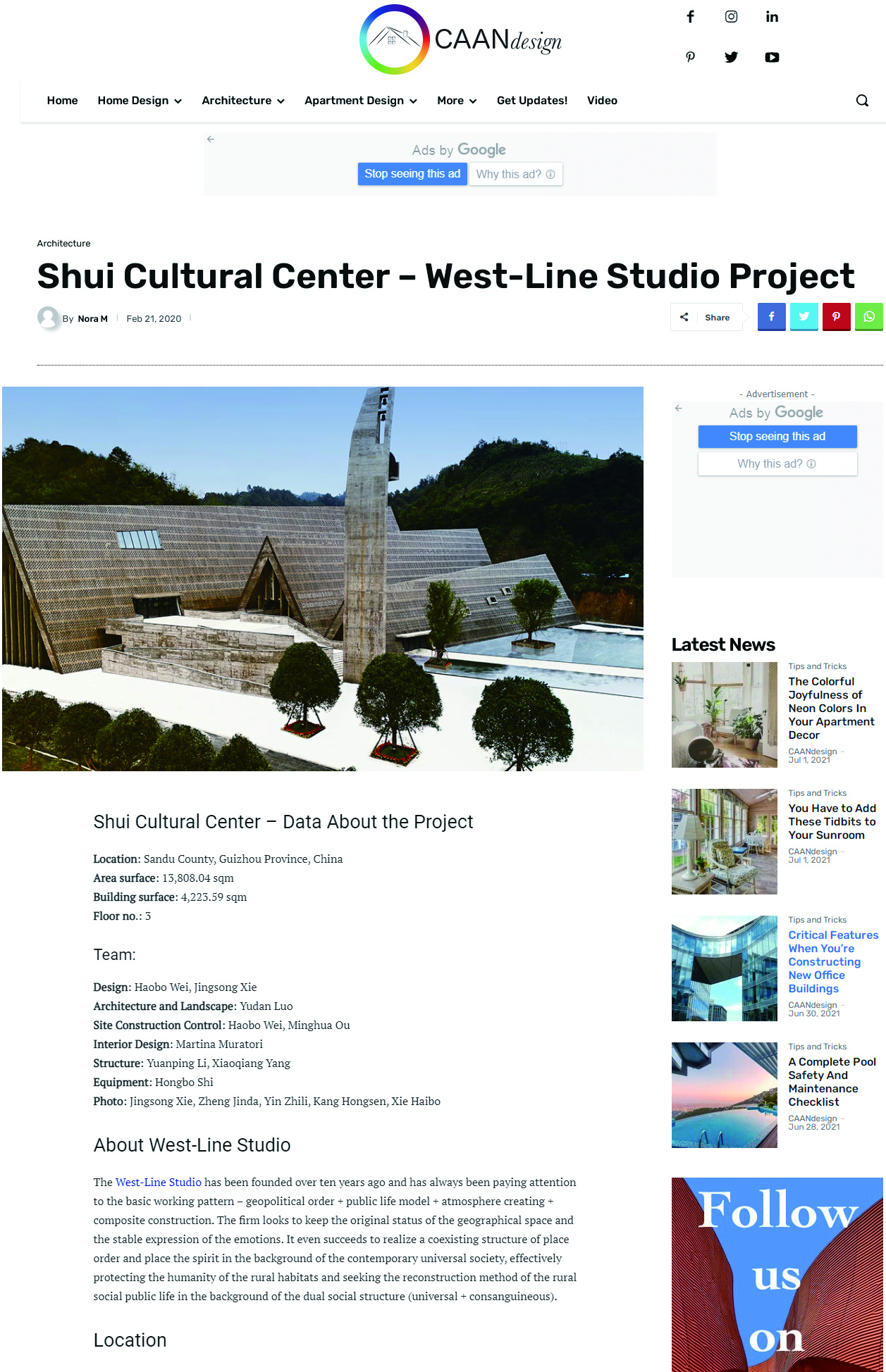 Shui Cultural Center – West-Line Studio Project