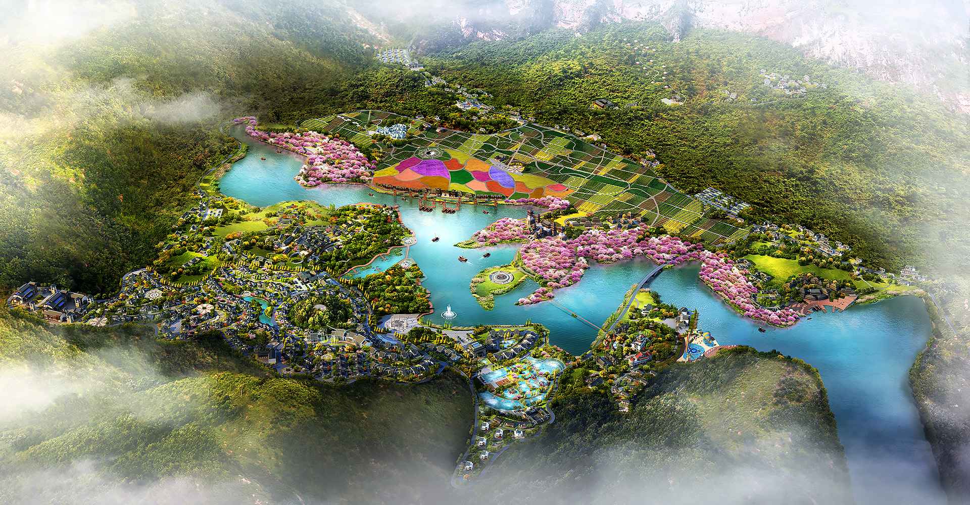Lean Chinese Painting Mountain Hot Spring Planning — 1