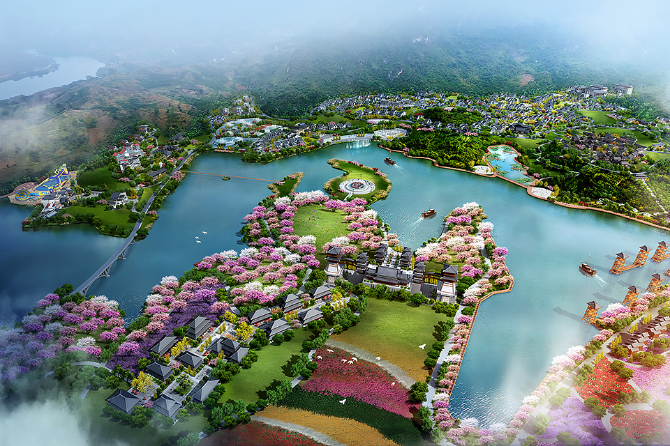 Lean Chinese Painting Mountain Hot Spring Planning — 2