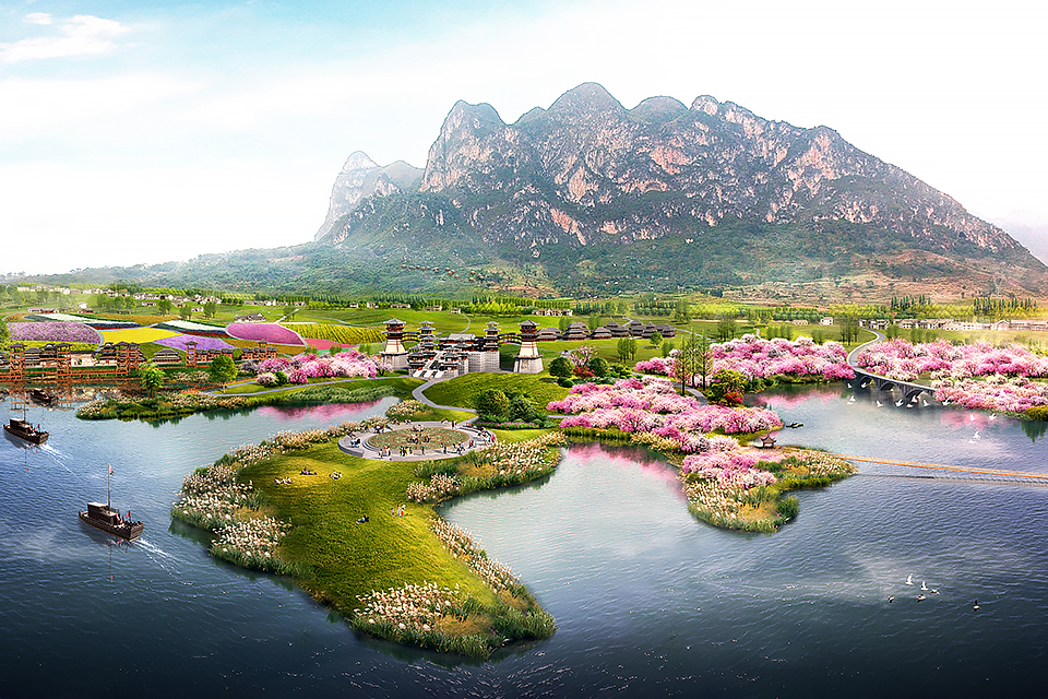 Lean Chinese Painting Mountain Hot Spring Planning — 3