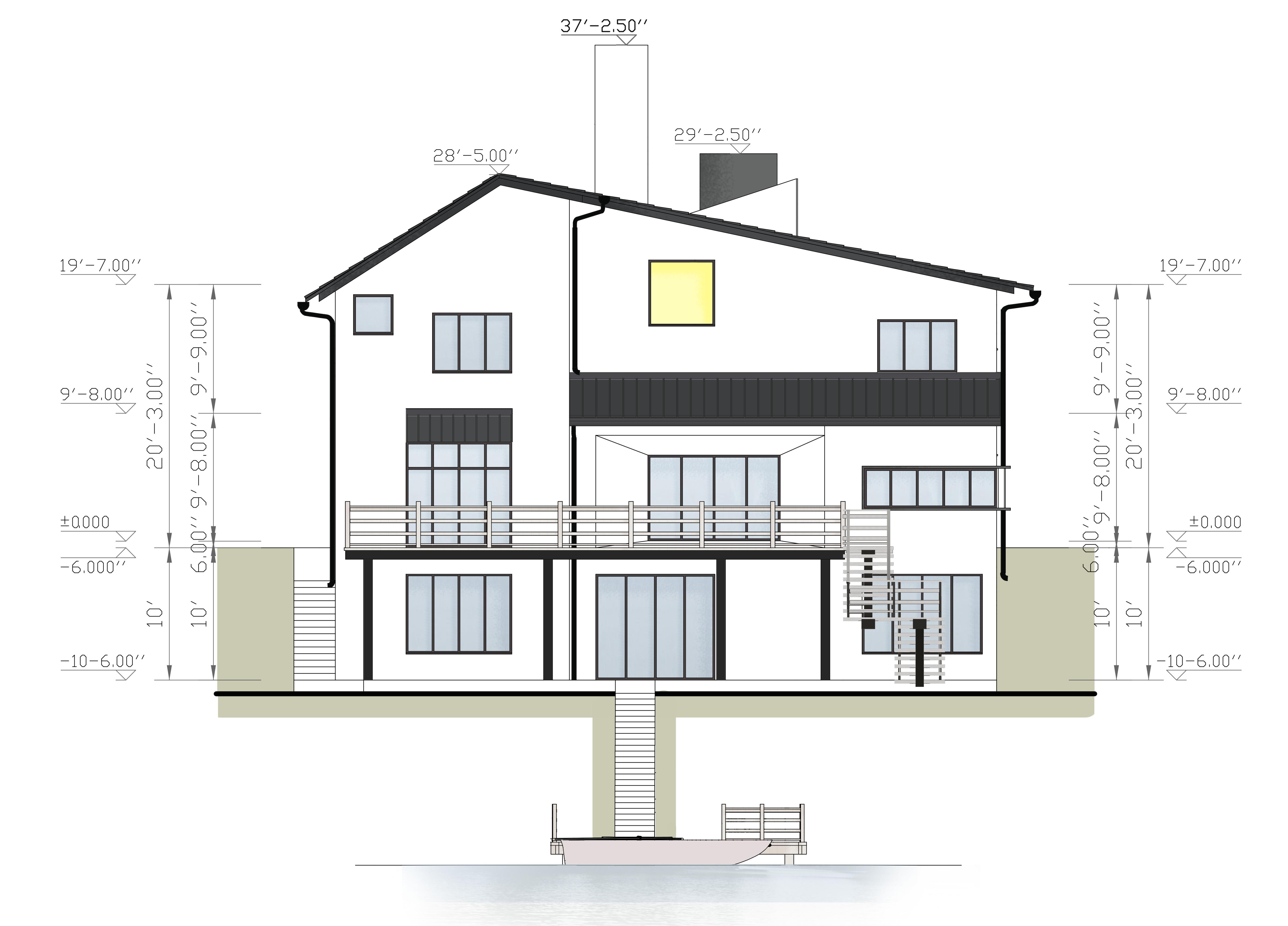Type A — north elevation, white palette