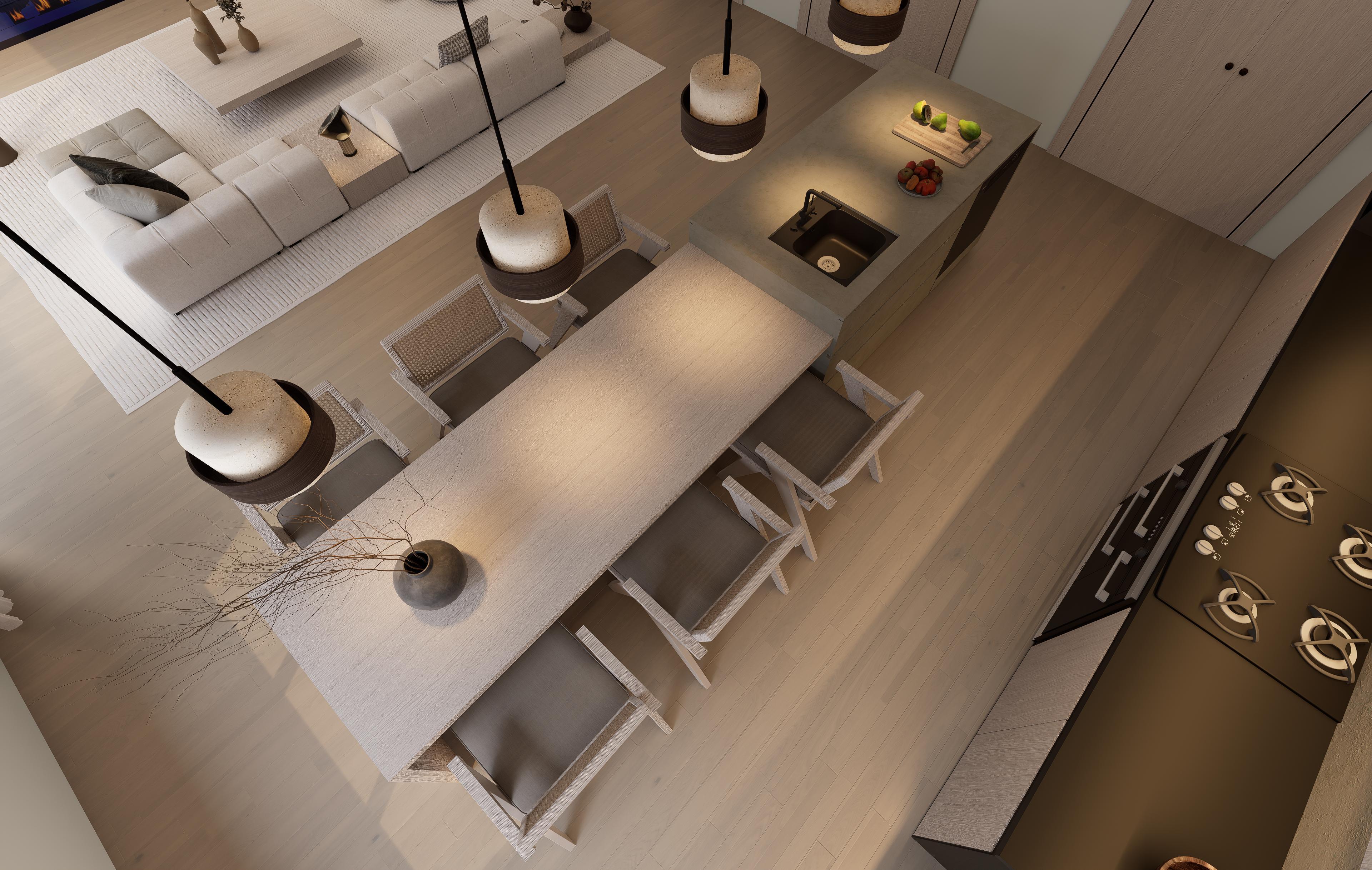 Type B — kitchen and dining area