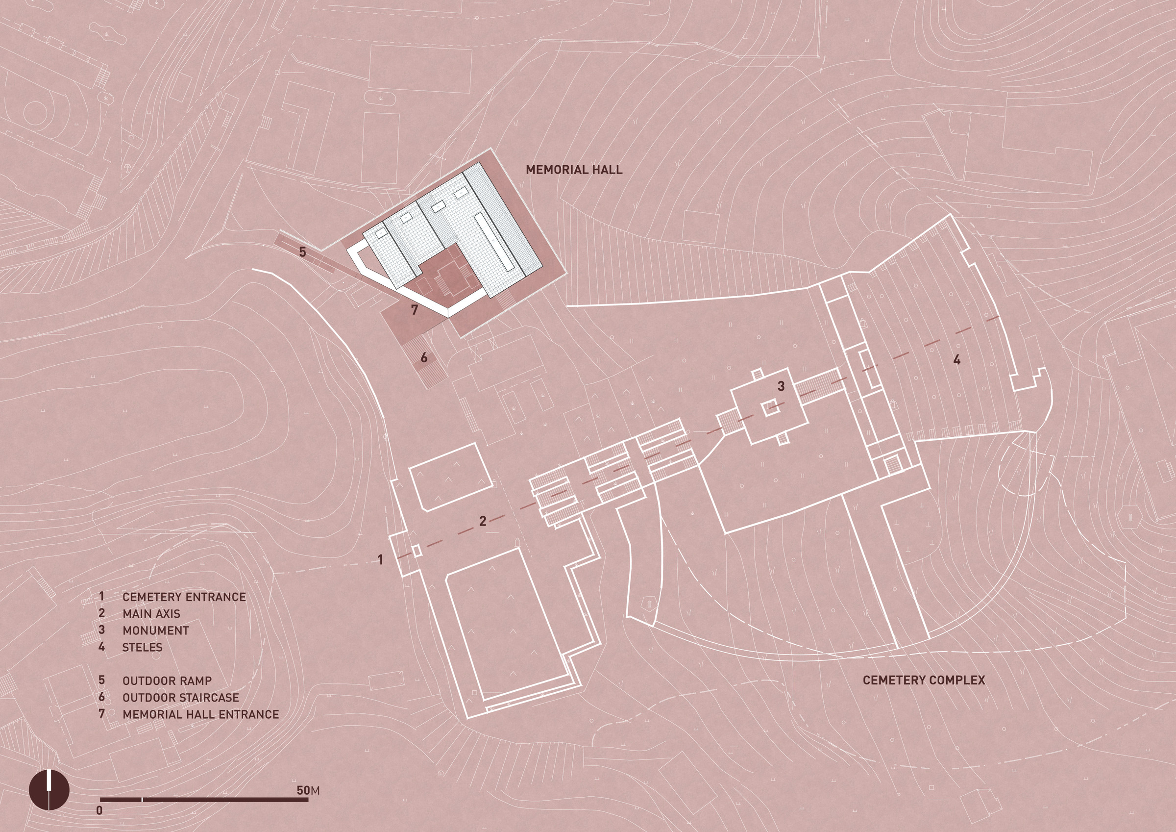Site plan with terrain