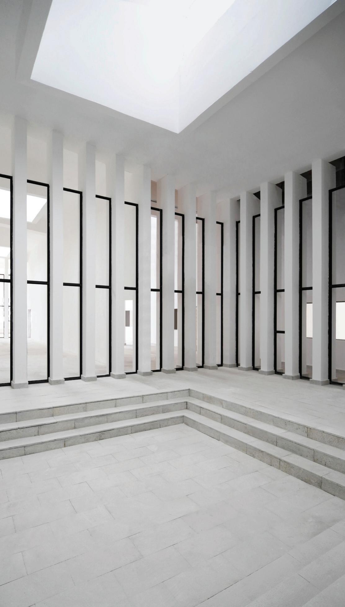 Courtyard and stepped shared space.
