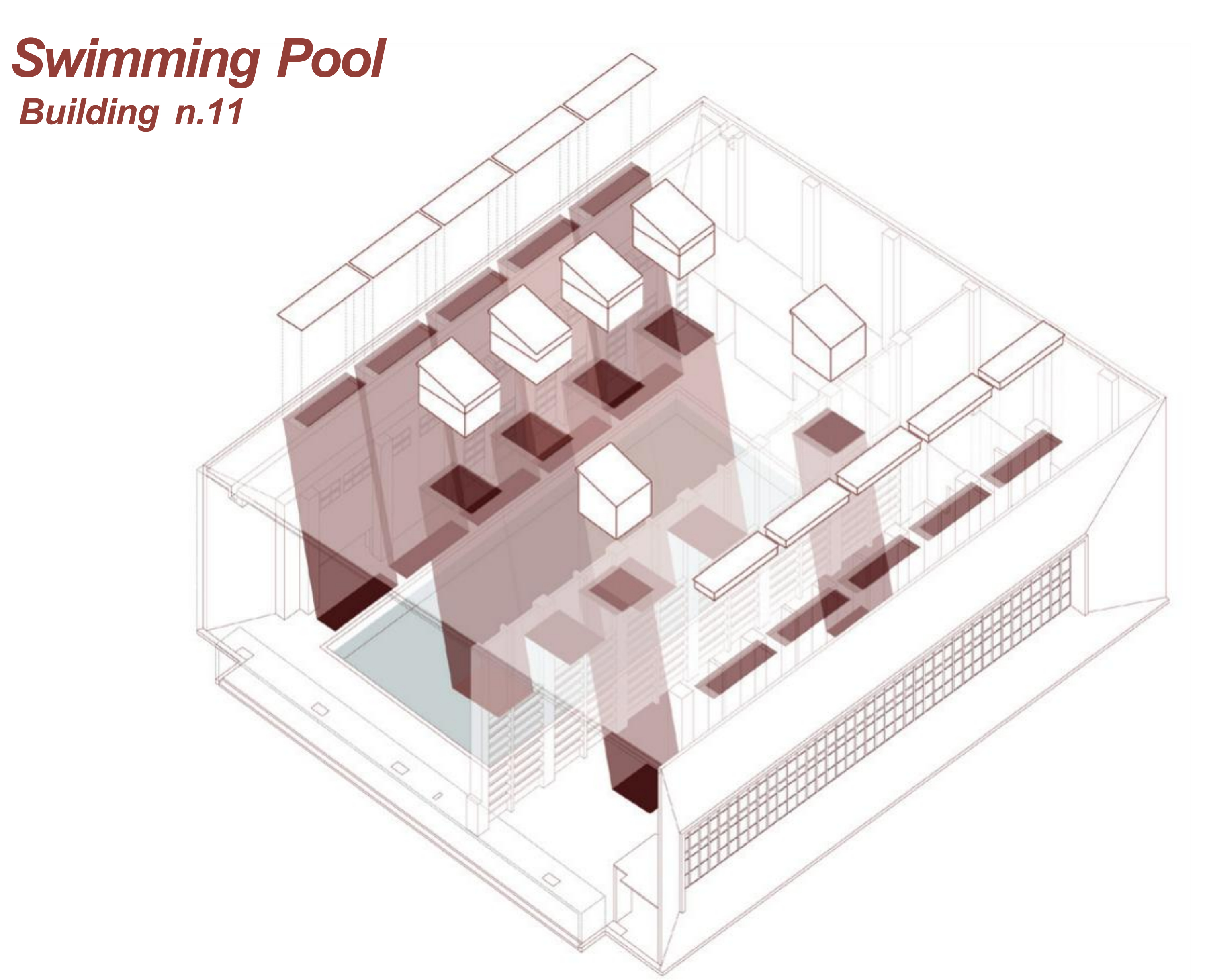Skylight arrangement of the swimming pool, Building 11.