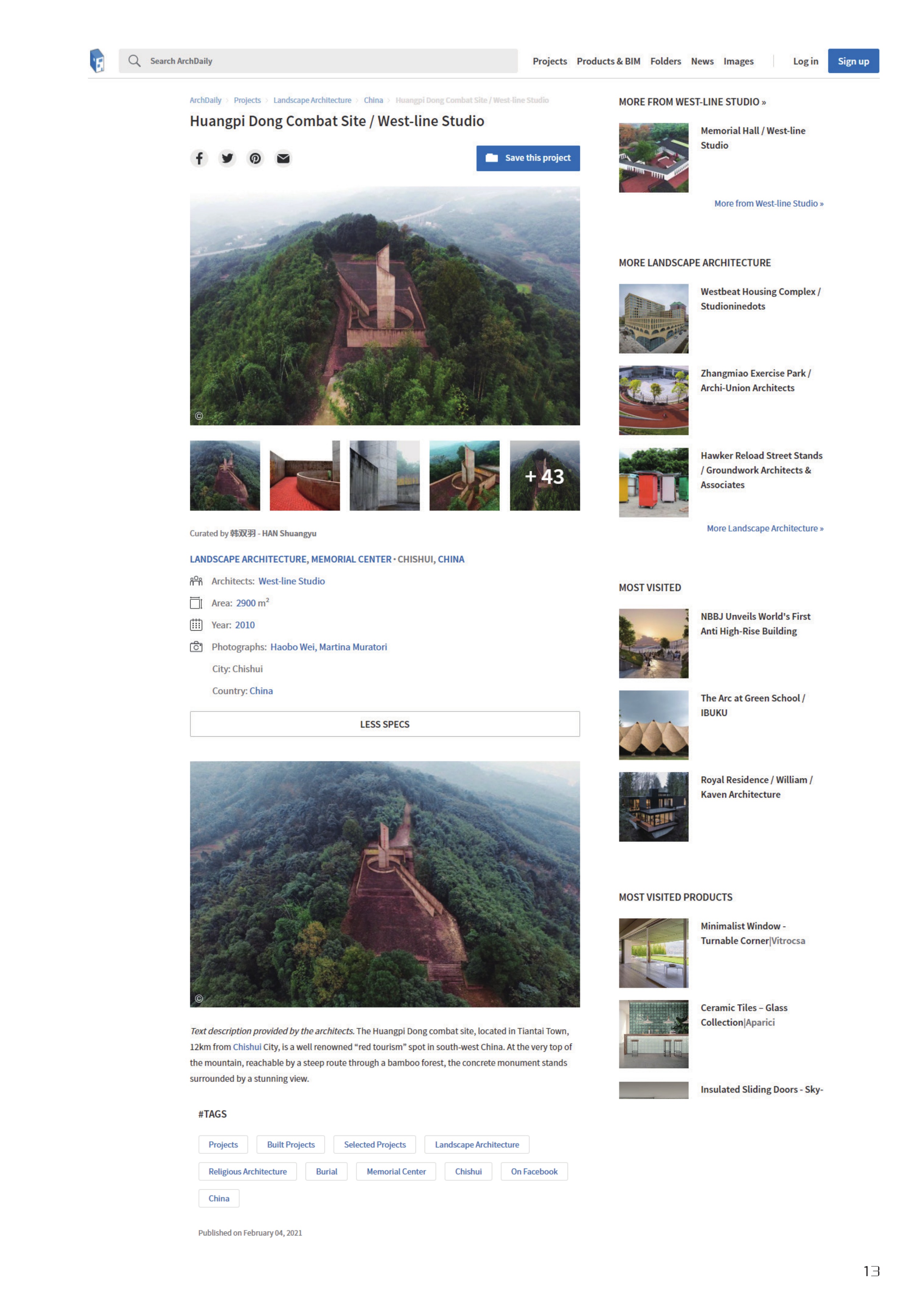 Huangpi Dong Combat Site / West-line Studio
