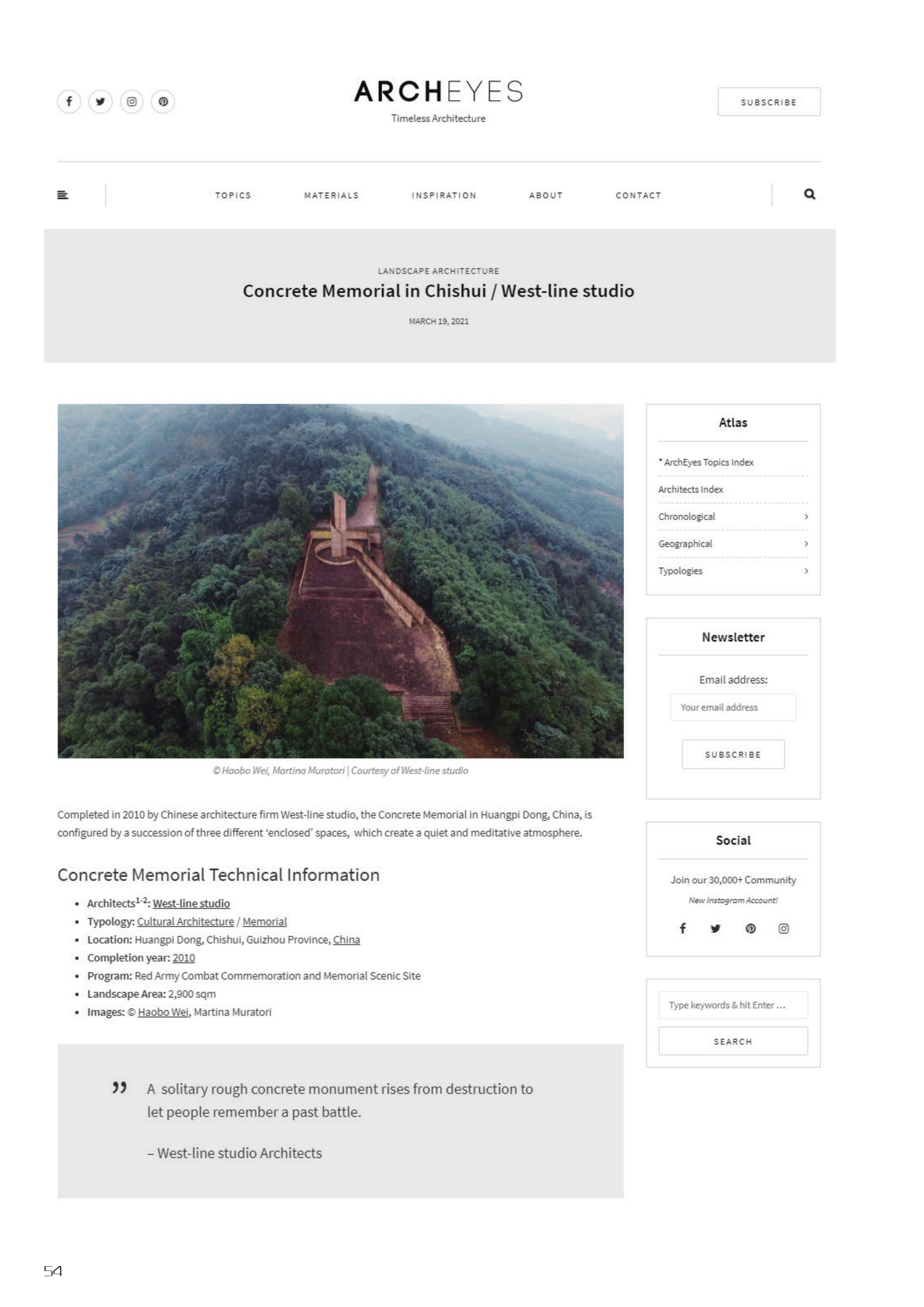 Concrete Memorial in Chishui / West-line studio