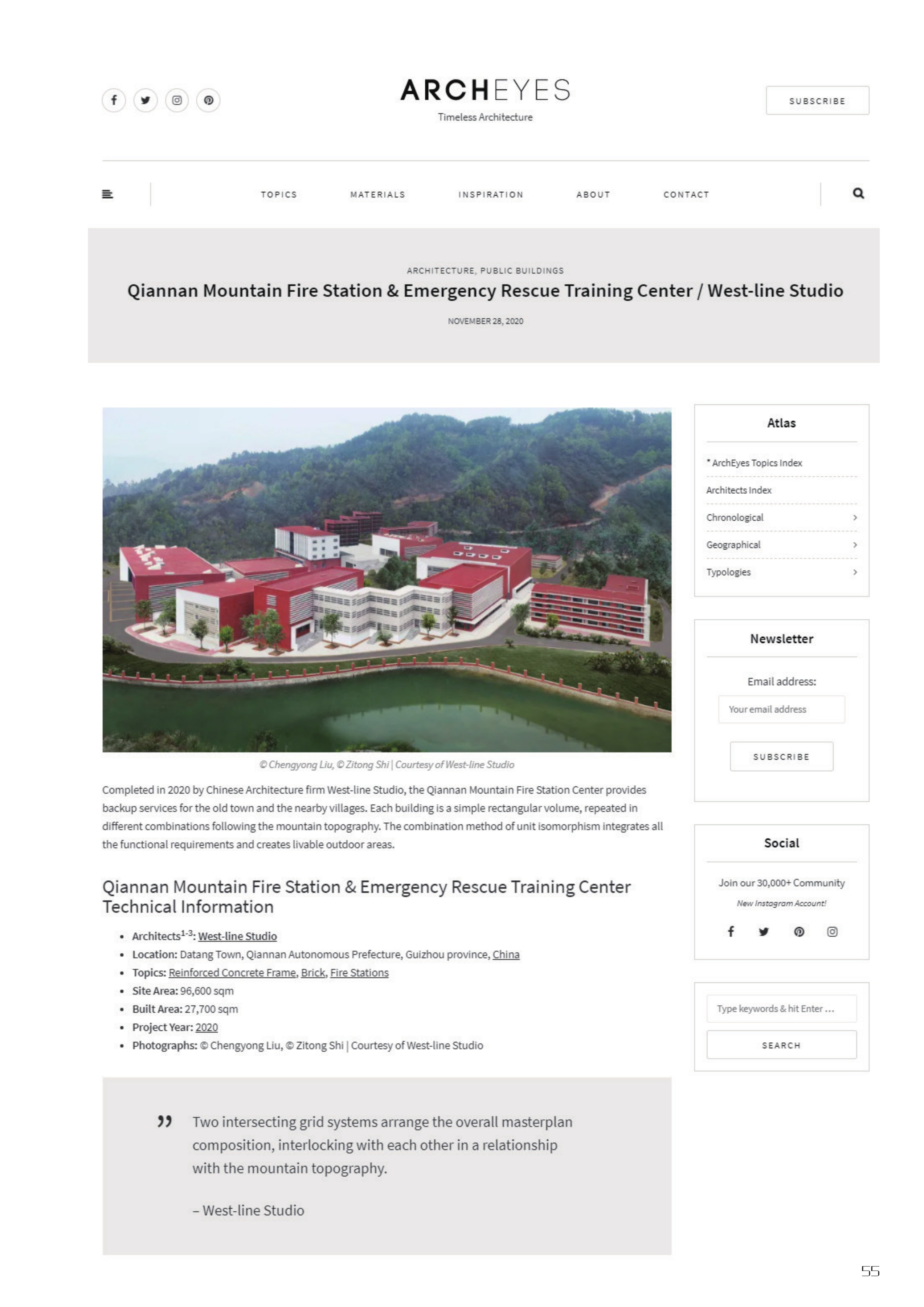 Qiannan Mountain Fire Station & Emergency Rescue Training Center / West-line Studio