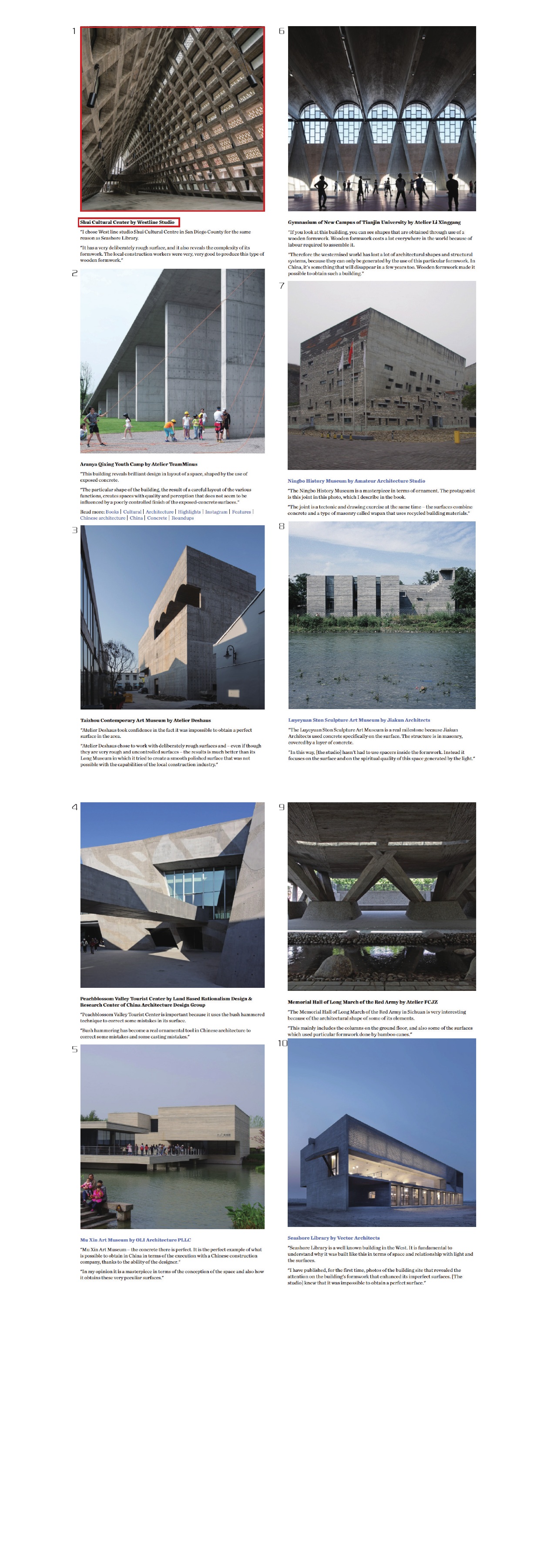 Ten significant concrete buildings featured in Chinese Brutalism Today