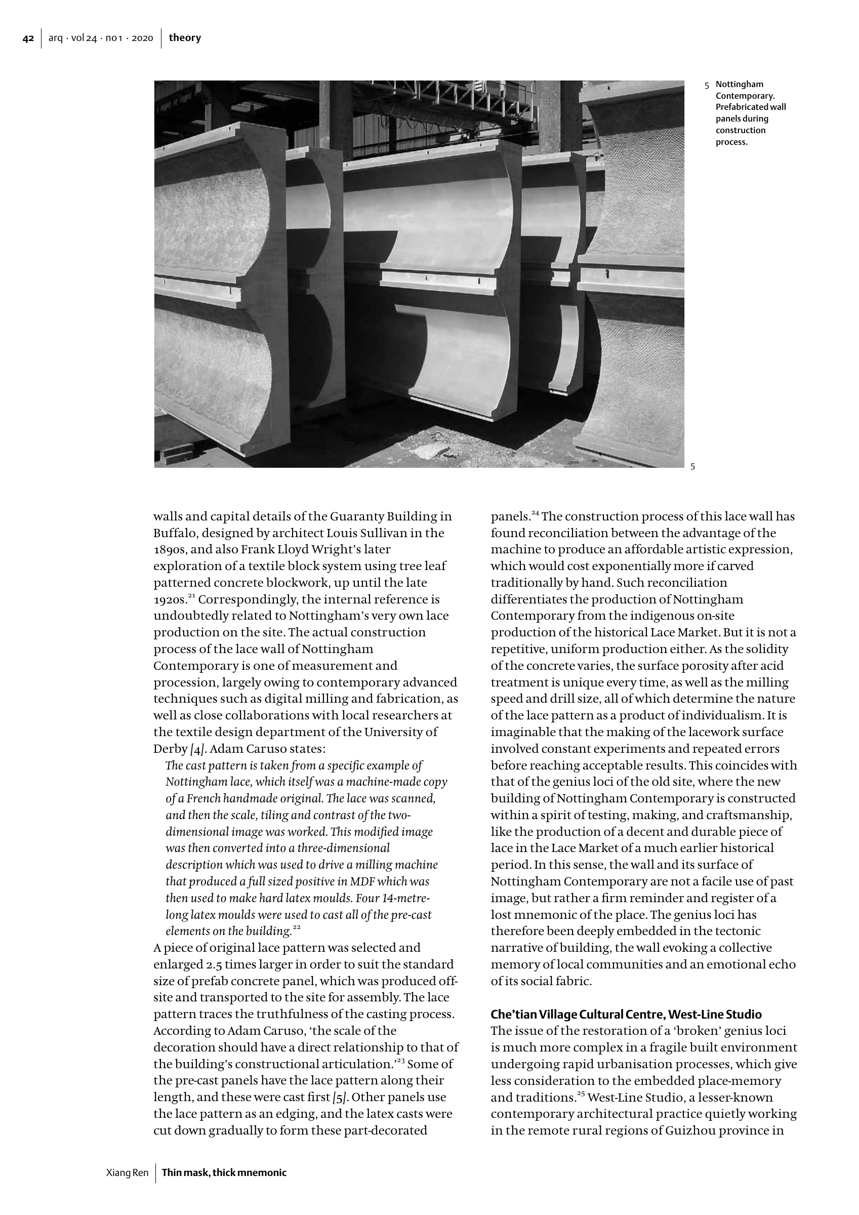 Thin mask, thick mnemonic: the idea of the wall and genius loci in two contemporary buildings
