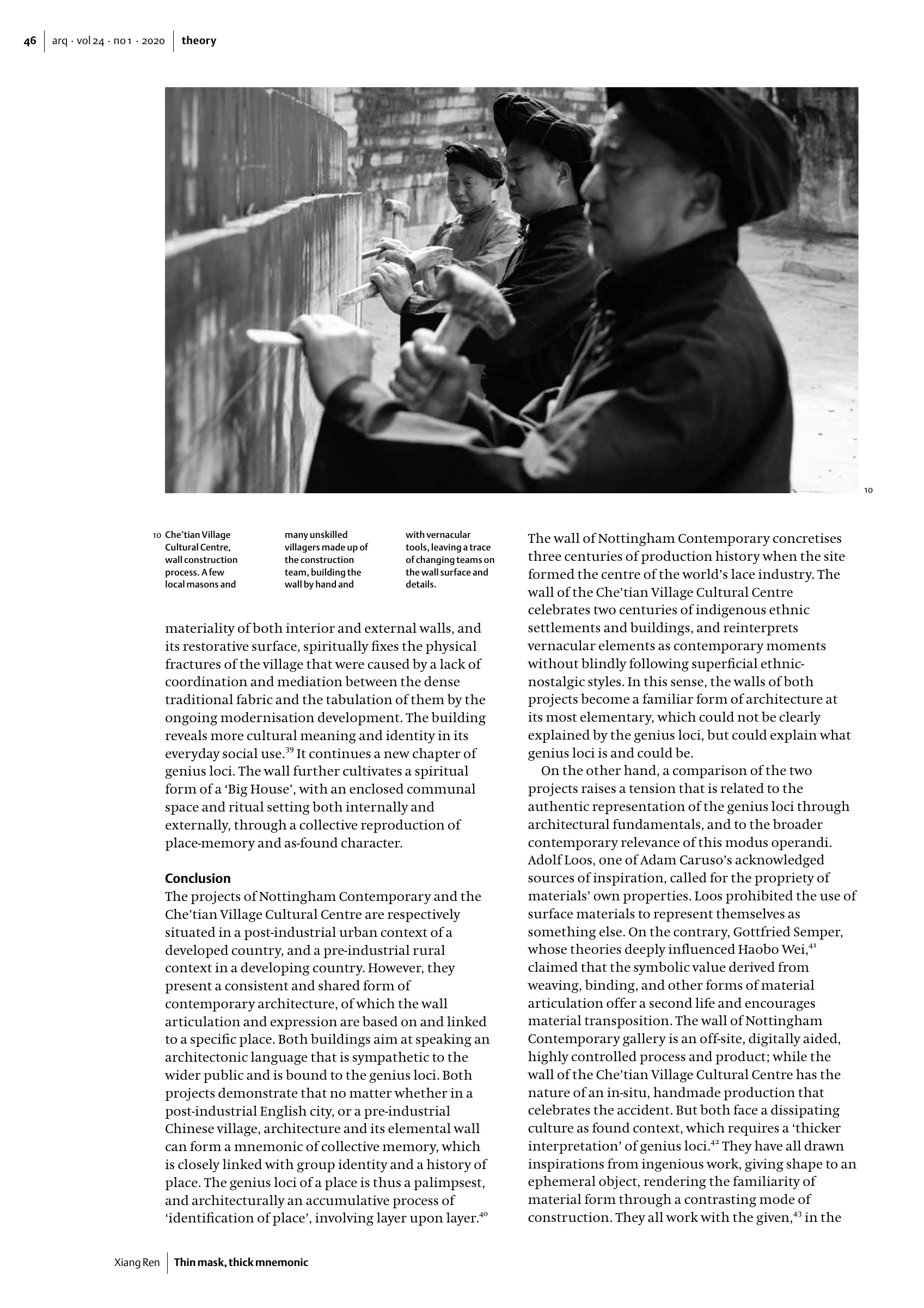 Thin mask, thick mnemonic: the idea of the wall and genius loci in two contemporary buildings