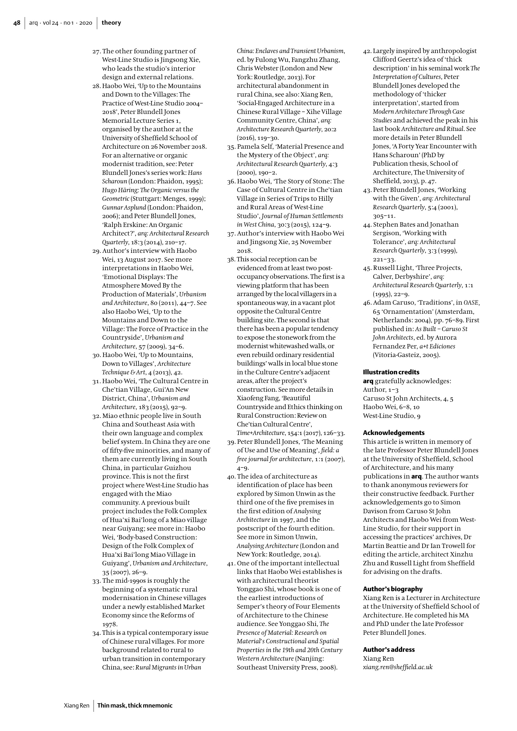 Thin mask, thick mnemonic: the idea of the wall and genius loci in two contemporary buildings