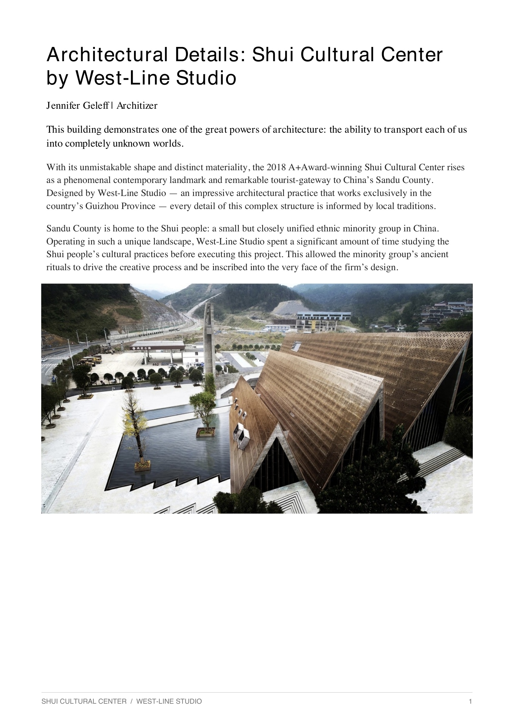 Architectural Details: Shui Cultural Center by West-Line Studio